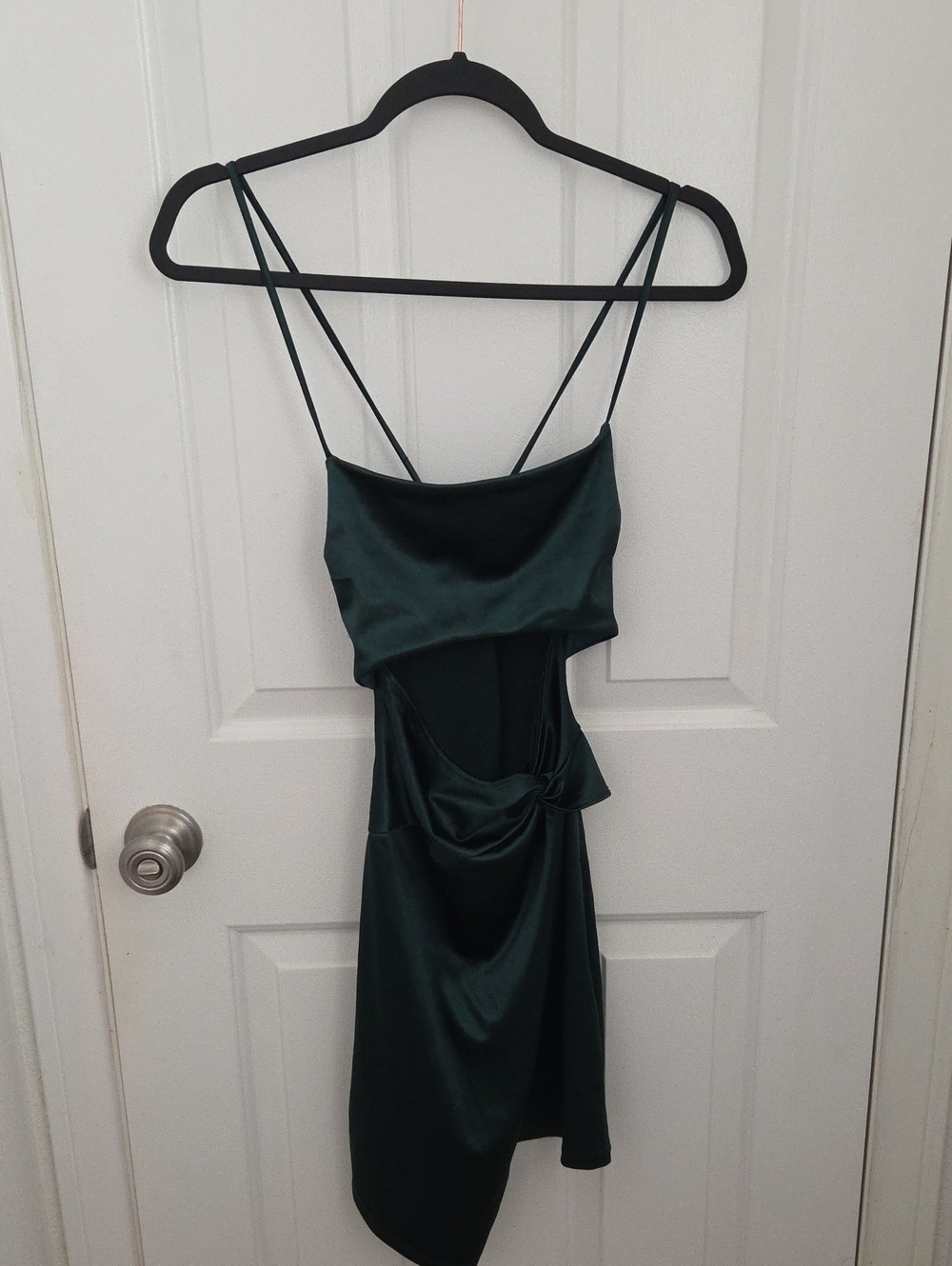Windsor Emerald Green Backless Satin Slip Dress